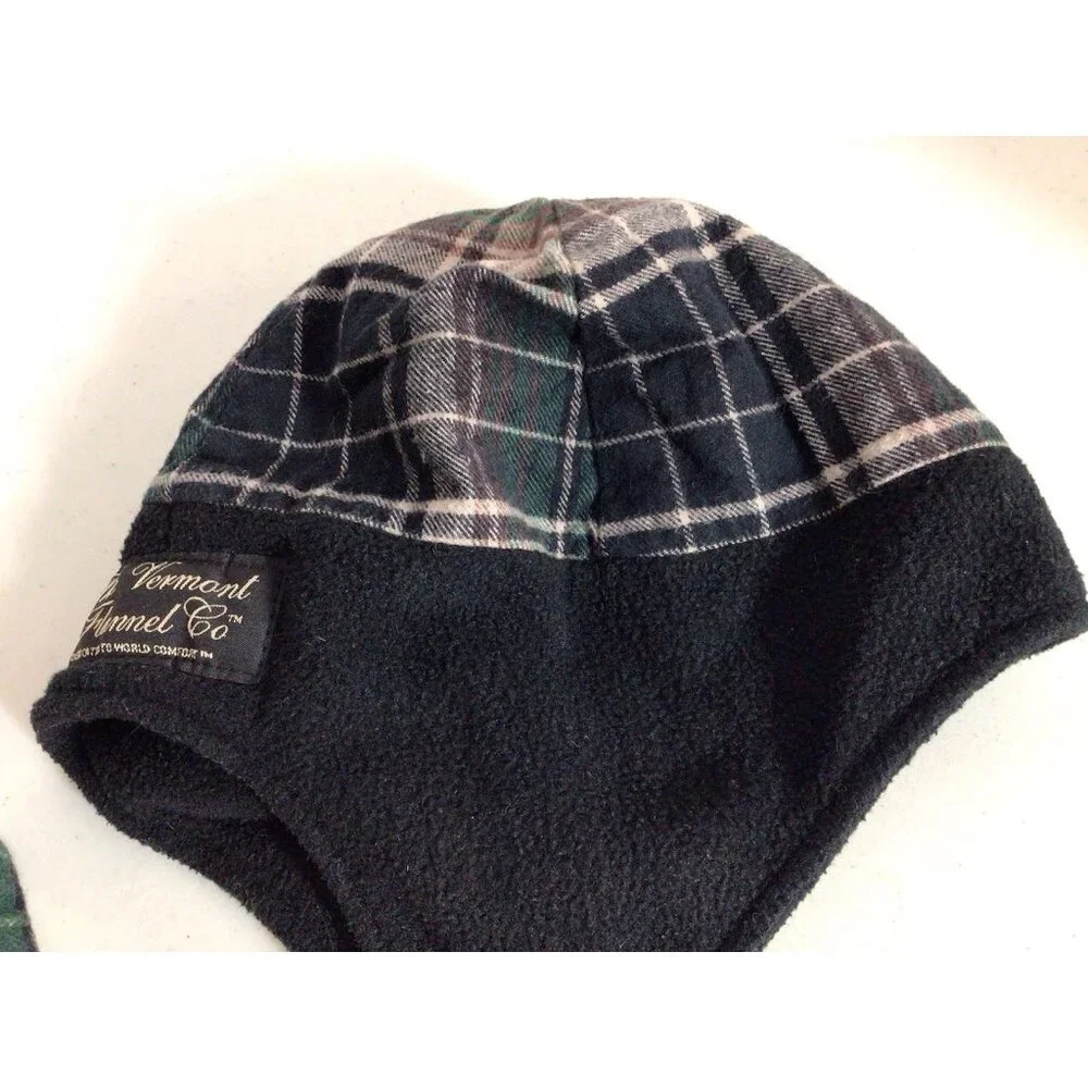 Vermont Flannel Company Plaid Winter Hat Beanie Kids Youth Medium
